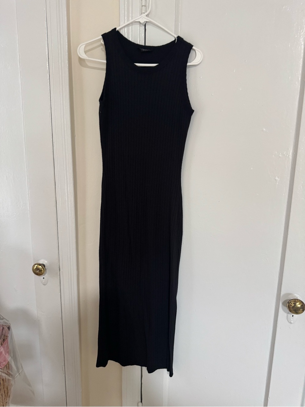 See You Monday Black Sleeveless Ribbed Maxi Dress